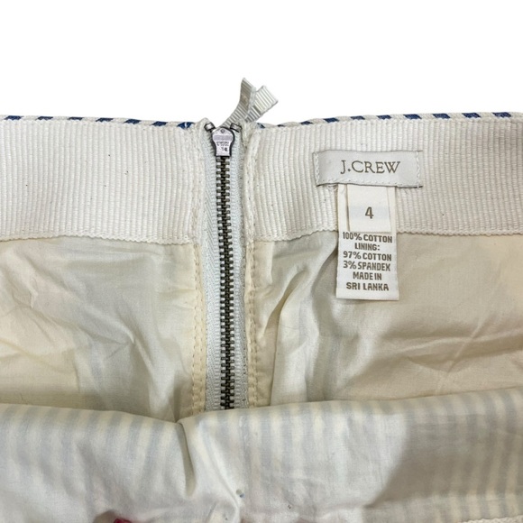 J Crew Seersucker Striped Blue and White Women's Skirt Zip Back 100% Cotton Sz 4 - Picture 5 of 7
